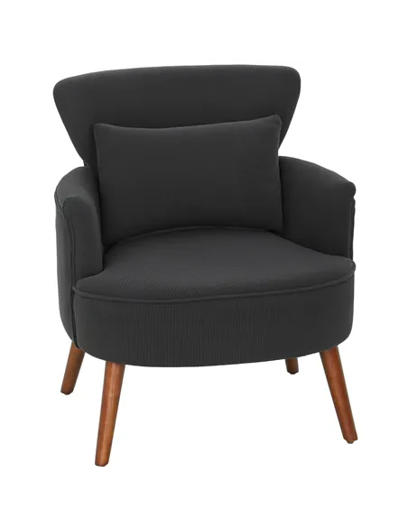 HOMCOM Corduroy Retro Accent Chair - Black