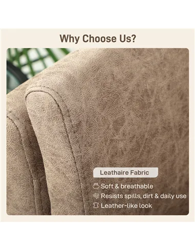 HOMCOM Two-Seater Leathaire Sofa - Light Brown