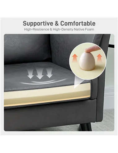 HOMCOM Two-Seater Leathaire Sofa - Grey