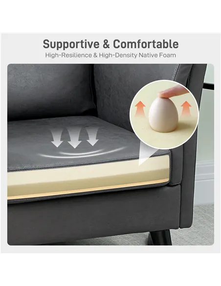 HOMCOM Two-Seater Leathaire Sofa - Grey