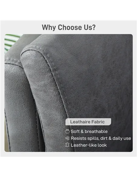 HOMCOM Two-Seater Leathaire Sofa - Grey