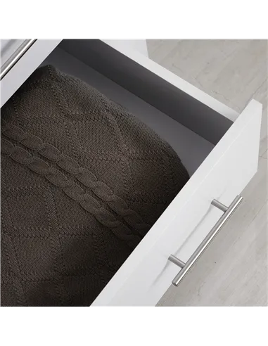 HOMCOM Chest Of 4 Drawers Storage Cabinet Bedroom Clothes w/Metal Handles Base Freestanding Unit Furnishing Living Room White