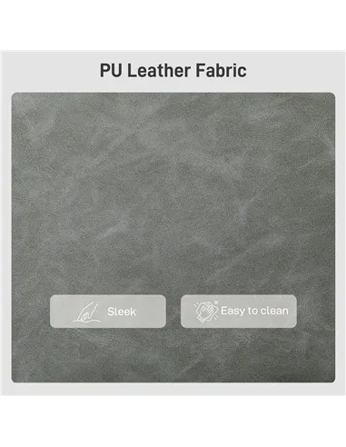 HOMCOM Faux Leather Marble-Effect Two-Seater Sofa - Grey