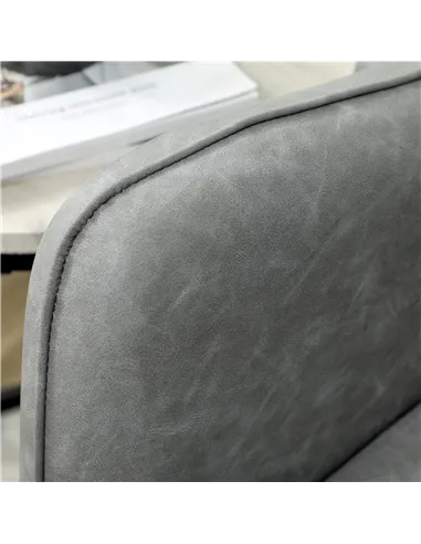 HOMCOM Faux Leather Marble-Effect Two-Seater Sofa - Grey