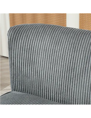 HOMCOM Modern Corduroy Double Seat Sofa w/ Wood Frame Foam Padding Soft Comfortable Compact Couch Grey