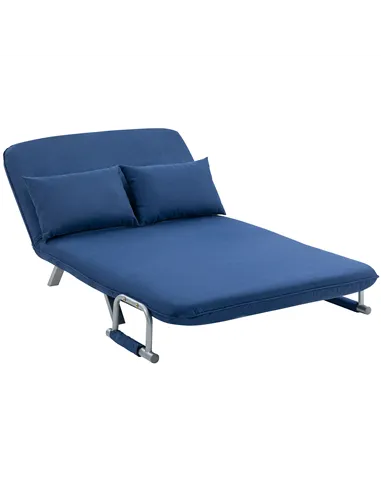 HOMCOM Two-Seater Click-Clack Sofa Bed - Dark Blue