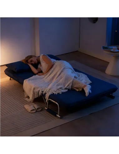 HOMCOM Two-Seater Click-Clack Sofa Bed - Dark Blue