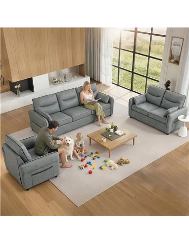 HOMCOM Accent Chair, Faux Leather Armchair - Grey