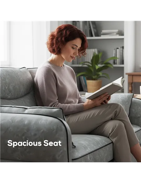 HOMCOM 2 Seater Sofa, Faux Leather Loveseat - Grey