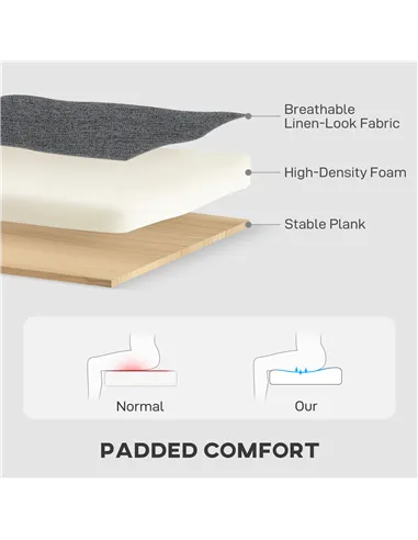 HOMCOM Three-Seater Storage Sofa Bed -  Charcoal Grey