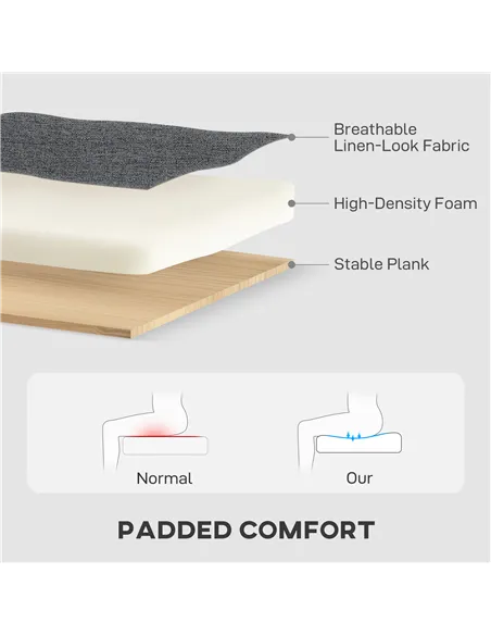 HOMCOM Three-Seater Storage Sofa Bed -  Charcoal Grey