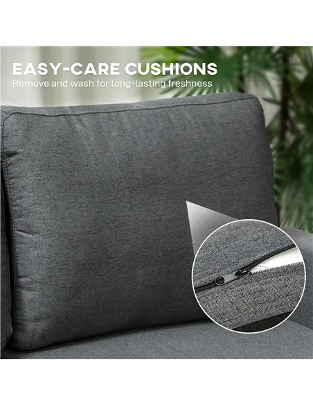 HOMCOM Three-Seater Storage Sofa Bed -  Charcoal Grey