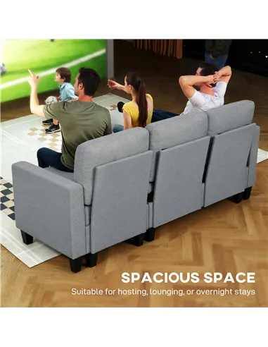 HOMCOM Three-Seater Storage Sofa Bed - Grey