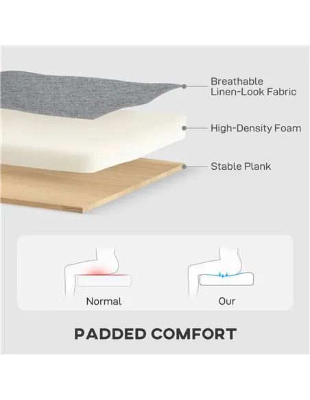 HOMCOM Three-Seater Storage Sofa Bed - Grey