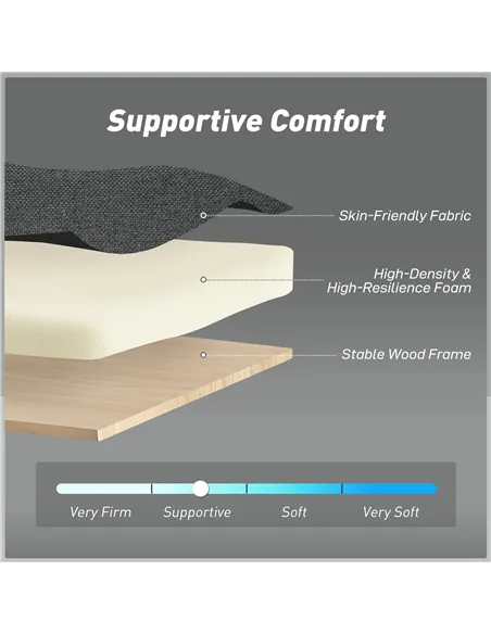 HOMCOM Three-Way Two-Seater Sofa Bed - Charcoal Grey