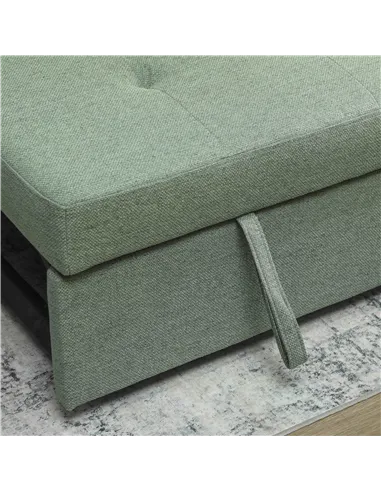 HOMCOM Three-Way Two-Seater Sofa Bed - Green