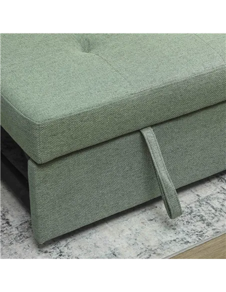 HOMCOM Three-Way Two-Seater Sofa Bed - Green