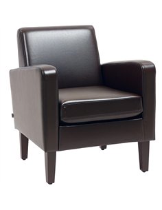 HOMCOM Faux Leather Simple Armchair - Brown