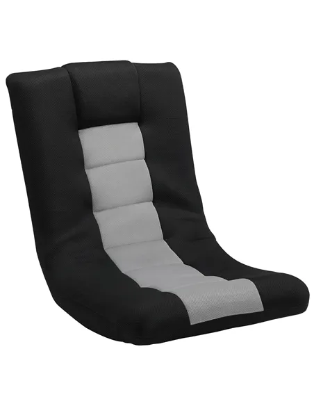 HOMCOM Floor Chair, Folding Floor Sofa with Adjustable Backrest, Wide Seat, Swivel Base, Black