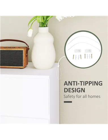 HOMCOM Chest of Drawers, 4-Drawer Storage Cabinets, Modern Dresser, Storage Drawer Unit for Bedroom