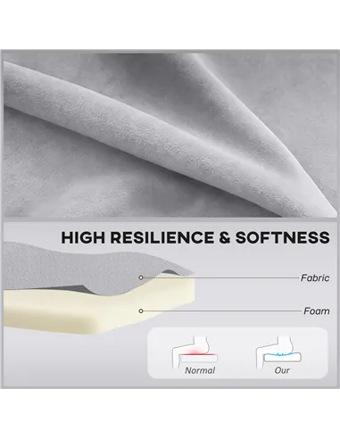 HOMCOM Modern Velvet Double Seat Sofa w/ Wood Frame Foam Padding Soft Comfortable Compact Couch Light Grey