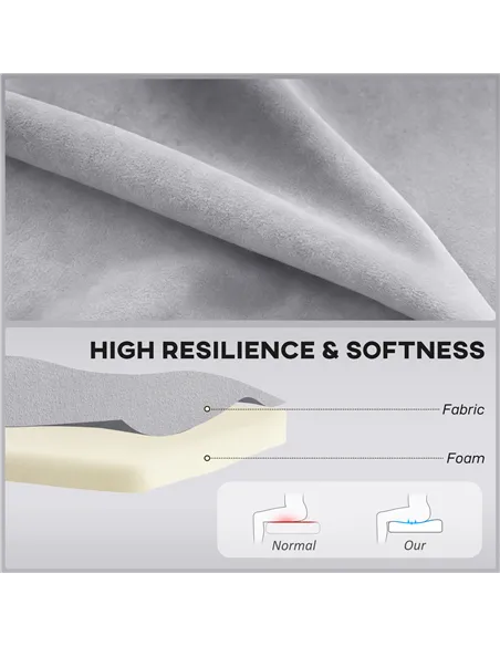 HOMCOM Modern Velvet Double Seat Sofa w/ Wood Frame Foam Padding Soft Comfortable Compact Couch Light Grey