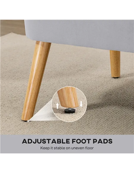 HOMCOM Modern Velvet Double Seat Sofa w/ Wood Frame Foam Padding Soft Comfortable Compact Couch Light Grey