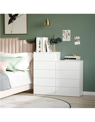 HOMCOM Chest of Drawers, 4-Drawer Storage Cabinets, Modern Dresser, Storage Drawer Unit for Bedroom