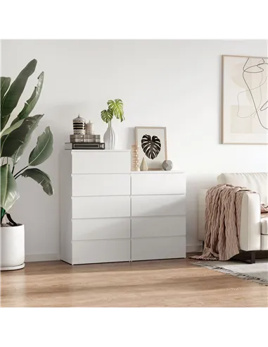 HOMCOM Chest of Drawers, 4-Drawer Storage Cabinets, Modern Dresser, Storage Drawer Unit for Bedroom