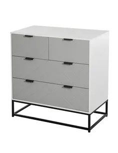 HOMCOM Chest of Drawers with Metal Handles Freestanding Dresser for Bedroom, Living Room