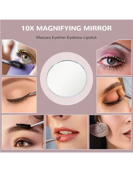 HOMCOM Vanity Mirror with Lights, Large 80x62 cm Lighted Makeup Mirror with 3 Colour, 10X Magnifying, USB Charging Port, Touch S