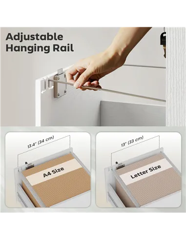 HOMCOM Three Drawer Wood-Effect Filing Cabinet - White