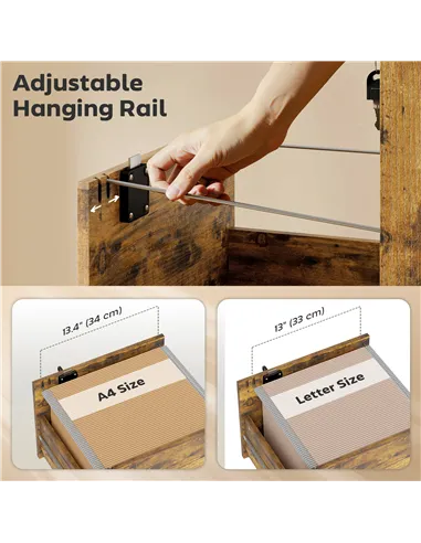 HOMCOM Three Drawer Wood-Effect Filing Cabinet - Rustic Brown