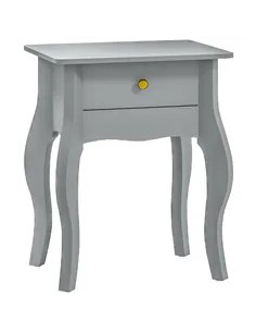 HOMCOM French Style Side Table with Drawer - Grey