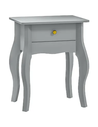 HOMCOM French Style Side Table with Drawer - Grey