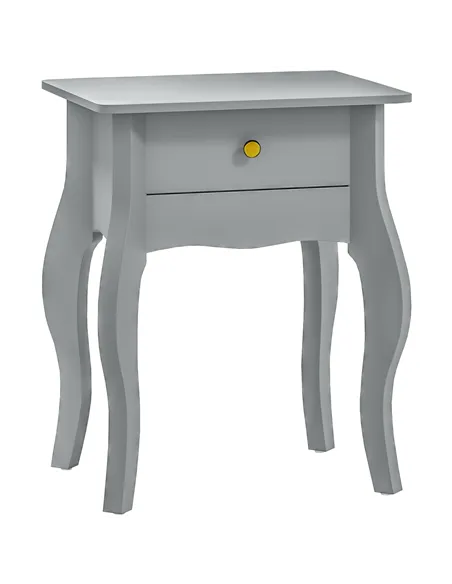 HOMCOM French Style Side Table with Drawer - Grey
