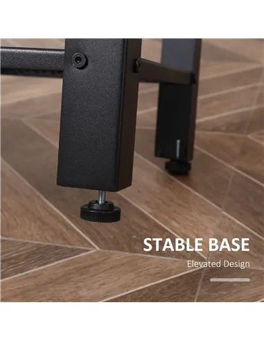 HOMCOM Tall Side Table Set of 2 with 3 Layer, 2 Shelves Storage Display Industrial-Style, Metal Frame, Bedside End Table for Liv