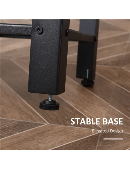 HOMCOM Tall Side Table Set of 2 with 3 Layer, 2 Shelves Storage Display Industrial-Style, Metal Frame, Bedside End Table for Liv