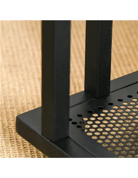 HOMCOM C Shaped Side Table Set of 2 with Wheels, Mobile End Table, Laptop Stand with Metal Frame and Storage Shelf, Rustic Brown