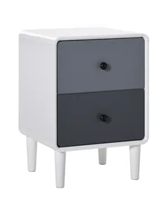 HOMCOM Modern Side Cabinet Nightstand Home Organizer with 2 Storage Drawer Unit for Bedroom, Living Room