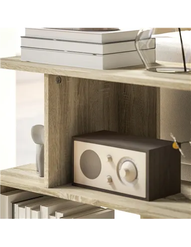 HOMCOM S-Shaped Side Table - Natural Wood Finish