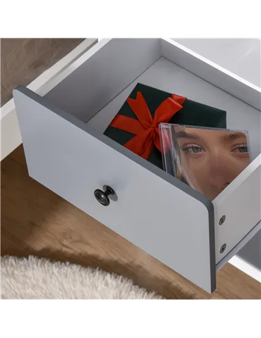 HOMCOM Modern Side Cabinet Nightstand Home Organizer with 2 Storage Drawer Unit for Bedroom, Living Room