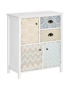 HOMCOM Drawer Table Sideboard Multi-purpose Storage Chest Shabby Chic Entryway Living Room Bedroom Furniture Organizer Unit