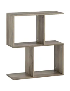 HOMCOM Side Table, Narrow End Table with Storage Shelves, S-Shaped, 3-Tier, 50W x 19.5D x 58H cm, Grey