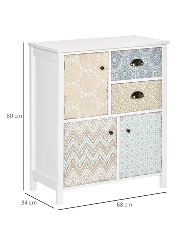 HOMCOM Drawer Table Sideboard Multi-purpose Storage Chest Shabby Chic Entryway Living Room Bedroom Furniture Organizer Unit