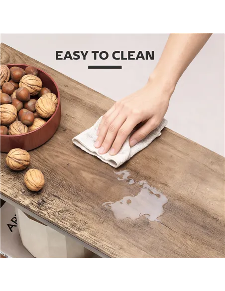 HOMCOM Side Table, Narrow End Table with Storage Shelves, S-Shaped, 3-Tier, 50W x 19.5D x 58H cm, Oak