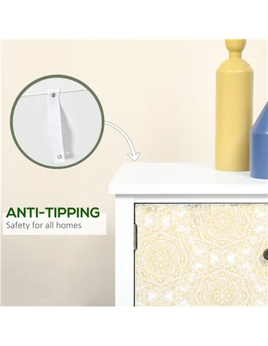 HOMCOM Drawer Table Sideboard Multi-purpose Storage Chest Shabby Chic Entryway Living Room Bedroom Furniture Organizer Unit