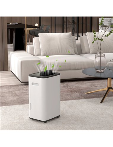 HOMCOM 6000mL Portable Dehumidifier with 24H Timer, 3 Dehumidifying Modes, 20L/Day, for Home Laundry Basement