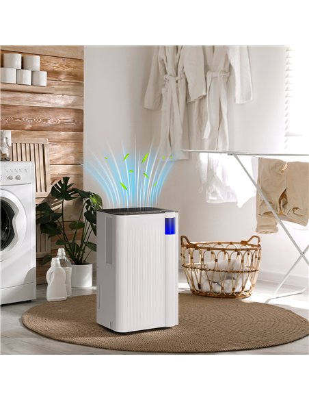 HOMCOM 12L/Day Dehumidifier, with Filter - White