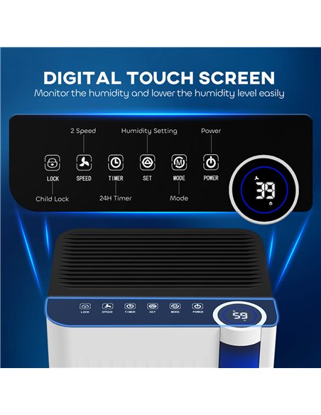 HOMCOM 12L/Day Dehumidifier, with Filter - White